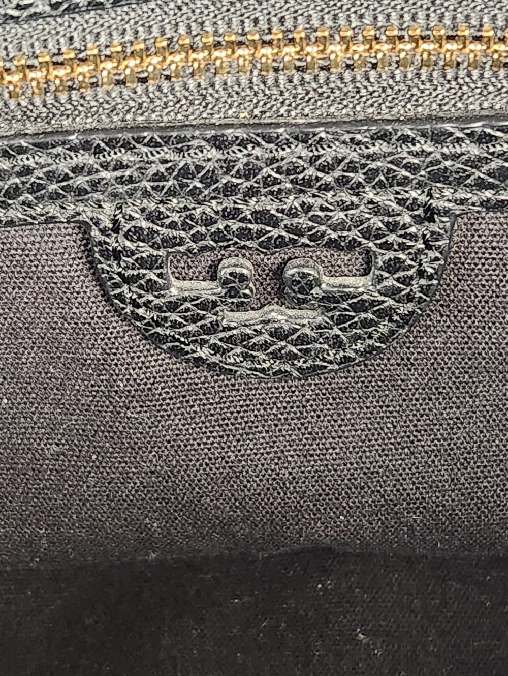 TORY BURCH Everly Handbag Black Leather Tote Multi Pocket Purse - Picture 6 of 11
